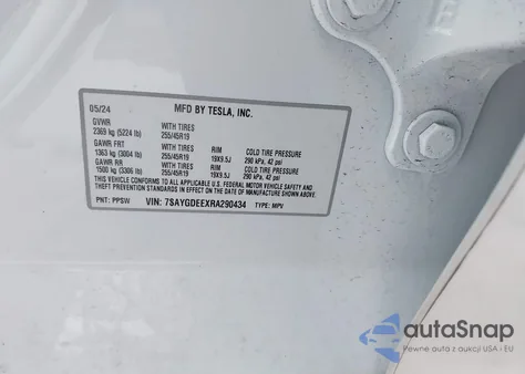 2024 Tesla Model Y Long Range Dual Motor All-Wheel Drive from USA, damaged, VIN 7SAYGDEEXRA290434